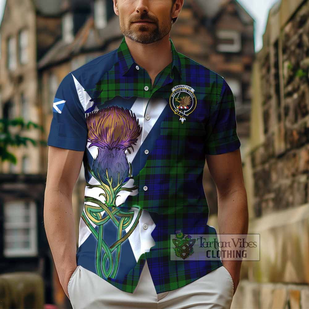 Bannatyne Tartan Family Crest Hawaiian Shirt Scottish Thistle Celtic Inspired - Tartan Vibes Clothing