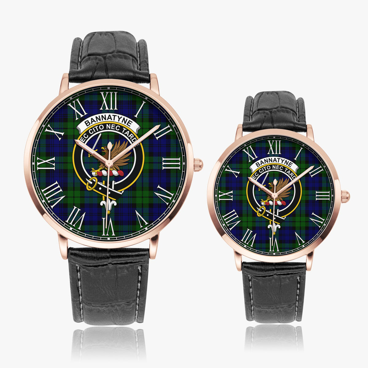 Bannatyne Tartan Family Crest Leather Strap Quartz Watch - Tartan Vibes Clothing