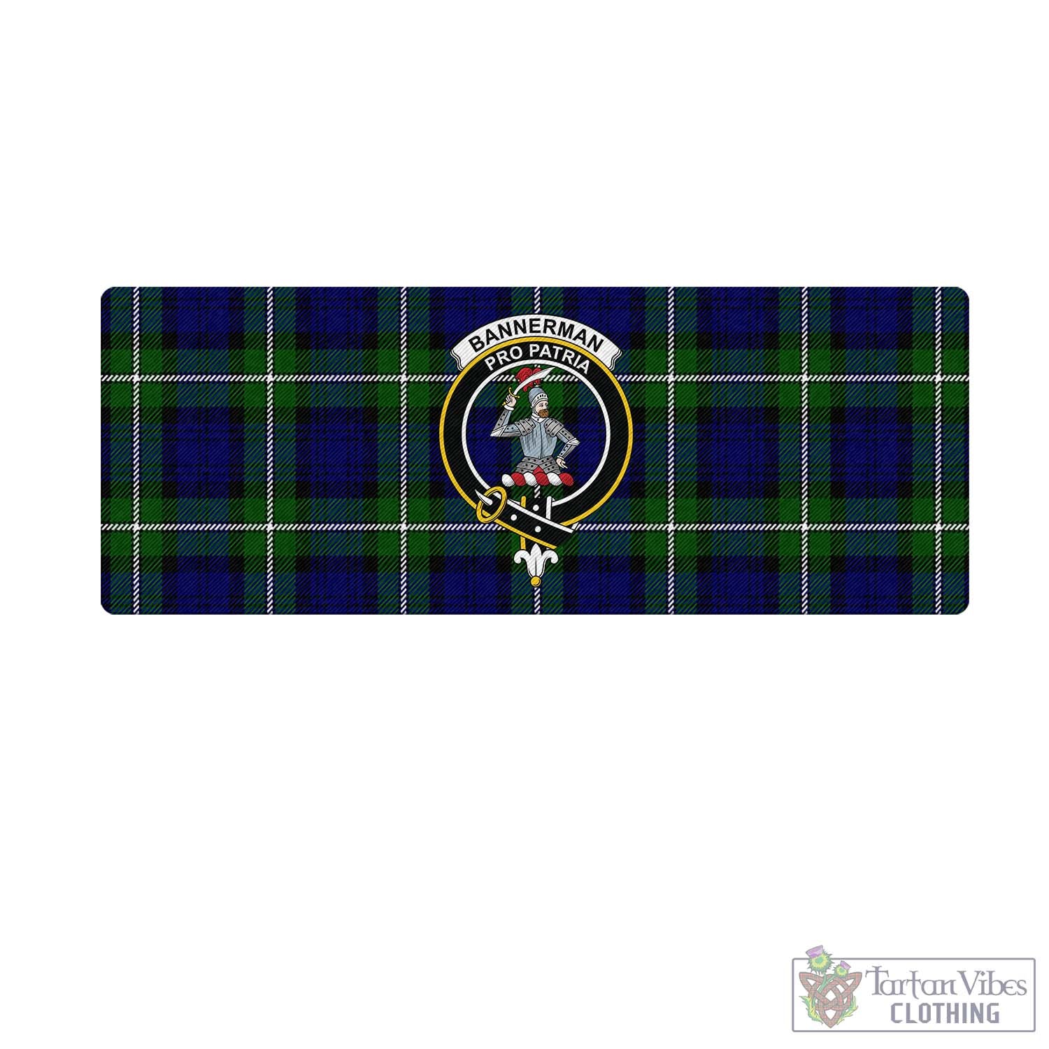 Tartan Vibes Clothing Bannerman Tartan Mouse Pad with Family Crest