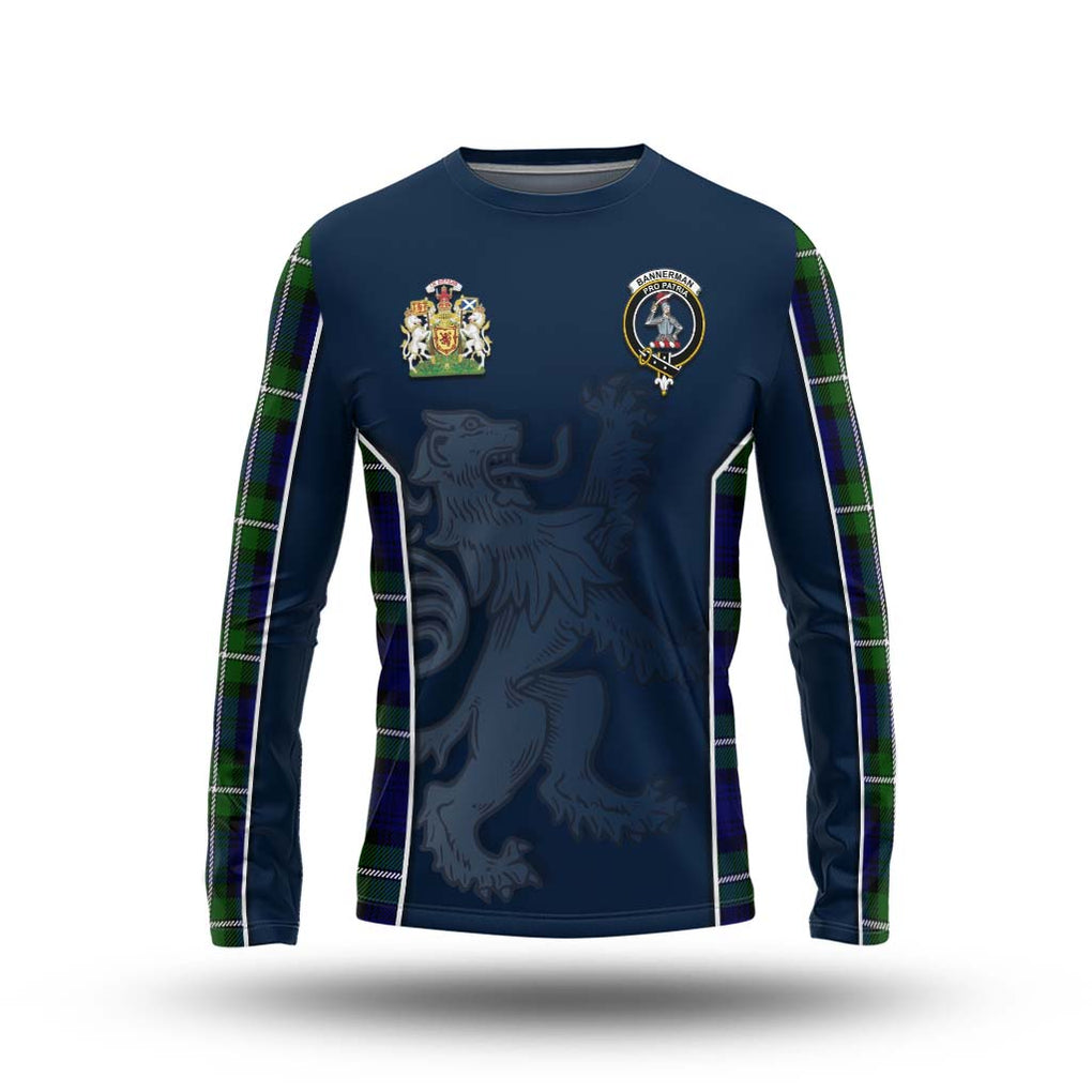 Bannerman Tartan Long Sleeve T-Shirt with Family Crest and Lion Rampant Vibes Sport Style Unisex - Tartan Vibes Clothing