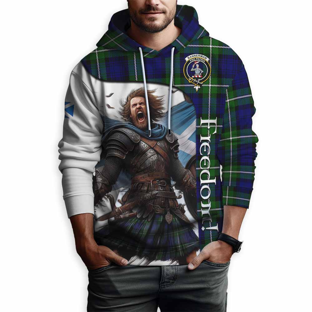 Tartan Vibes Clothing Bannerman Crest Tartan Hoodie Inspired by the Freedom of Scottish Warrior