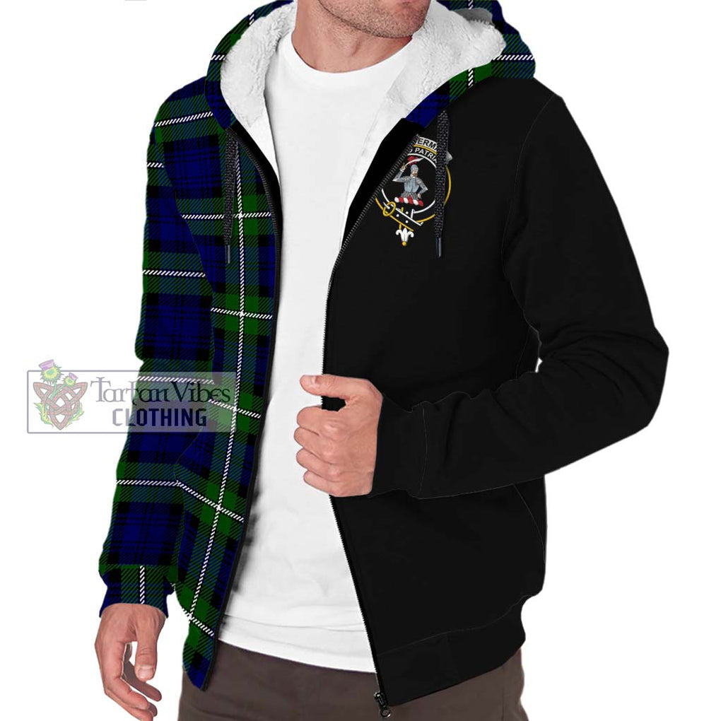 Bannerman Tartan Sherpa Hoodie with Family Crest and Half Of Me Style Unisex S - Tartanvibesclothing Shop