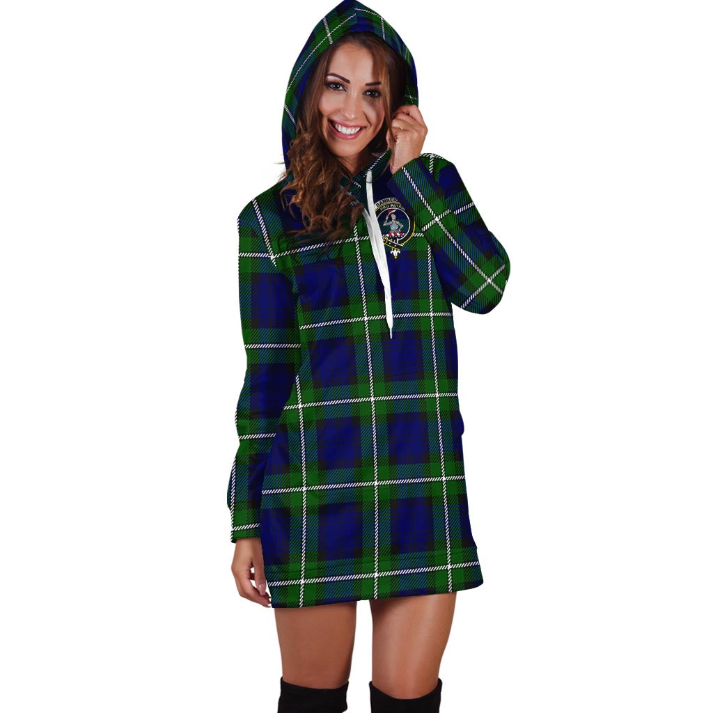 Bannerman Tartan Hoodie Dress with Family Crest - Tartan Vibes Clothing