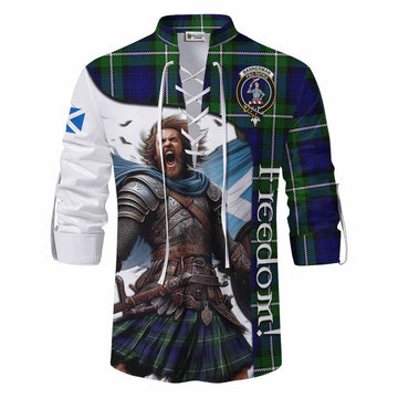 Bannerman Crest Tartan Ghillie Kilt Shirt Inspired by the Freedom of Scottish Warrior