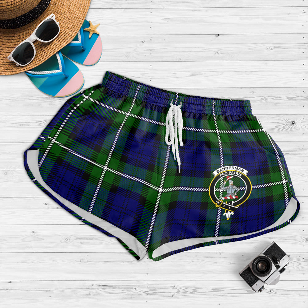 Bannerman Tartan Womens Shorts with Family Crest - Tartanvibesclothing