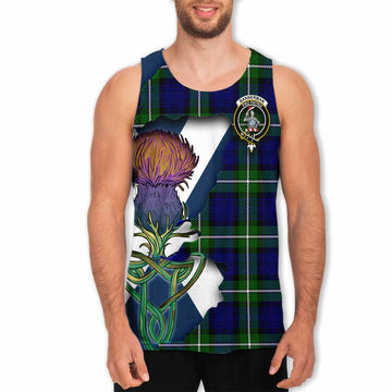 Bannerman Tartan Family Crest Men's Tank Top Scottish Thistle Celtic Inspired Men - Tartan Vibes Clothing