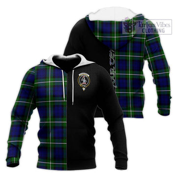 Bannerman Tartan Knitted Hoodie with Family Crest and Half Of Me Style