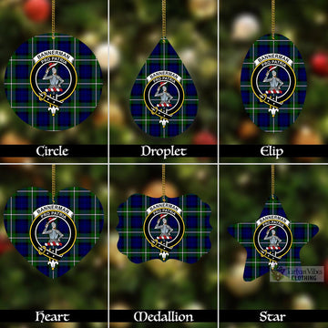 Bannerman Tartan Christmas Aluminium Ornament with Family Crest