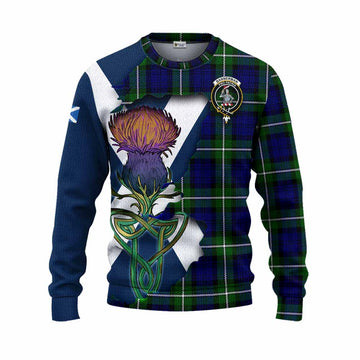 Bannerman Tartan Family Crest Knitted Sweater Scottish Thistle Celtic Inspired Unisex - Tartan Vibes Clothing