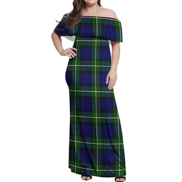 Bannerman Tartan Off Shoulder Long Dress