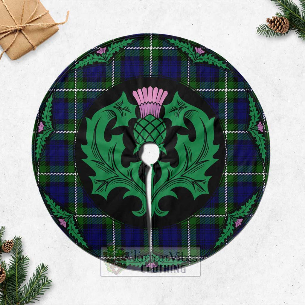 Tartan Vibes Clothing Bannerman Tartan Christmas Tree Skirt Scottish Thistle Style