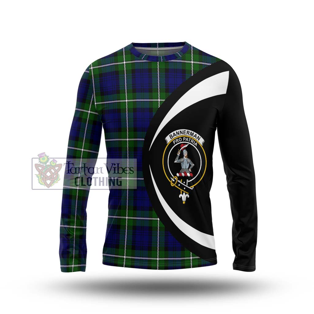 Bannerman Tartan Long Sleeve T-Shirt with Family Crest Circle Style Unisex - Tartan Vibes Clothing