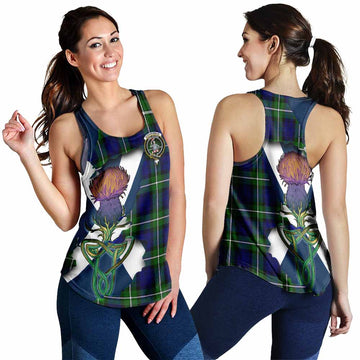 Bannerman Tartan Family Crest Women's Racerback Tanks Scottish Thistle Celtic Inspired 4XL - Tartan Vibes Clothing