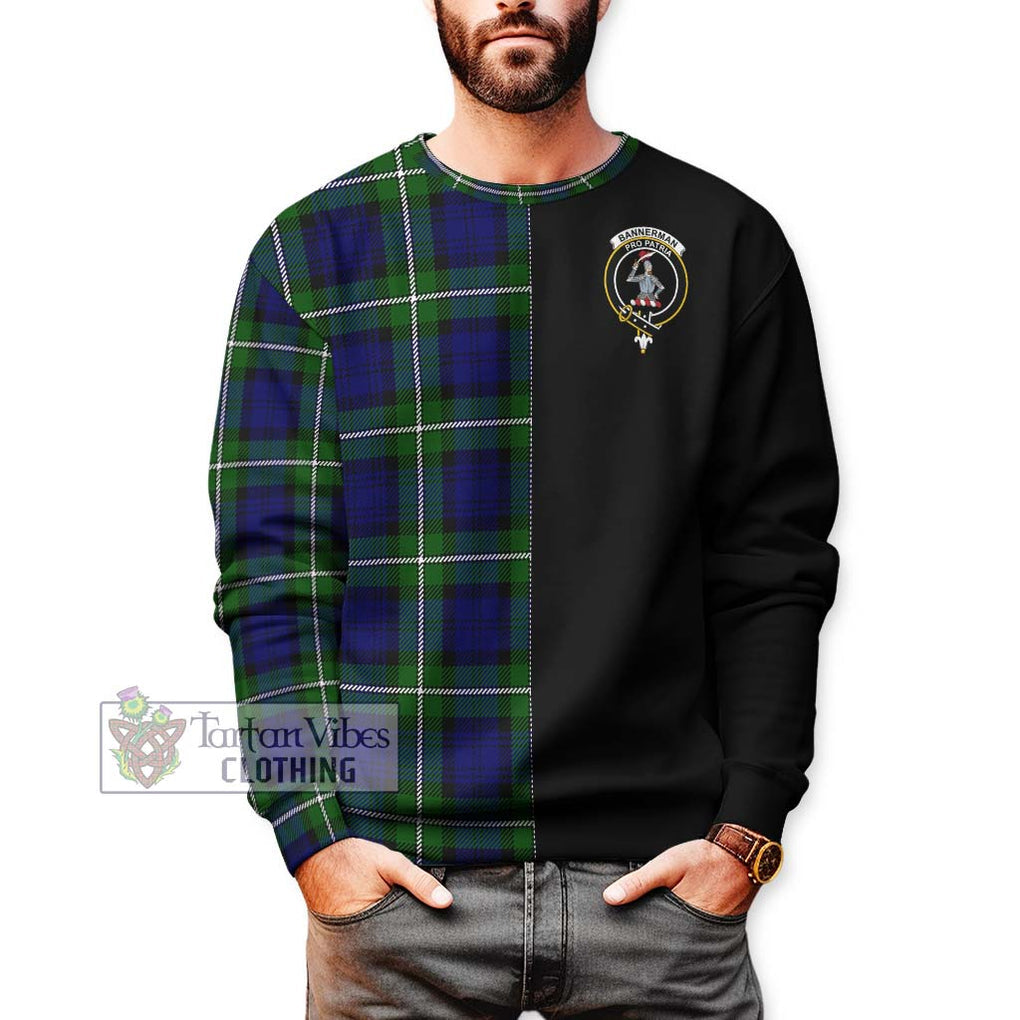 Bannerman Tartan Sweatshirt with Family Crest and Half Of Me Style Unisex - Tartanvibesclothing Shop