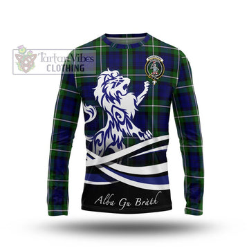 Bannerman Tartan Long Sleeve T-Shirt with Alba Gu Brath Regal Lion Emblem