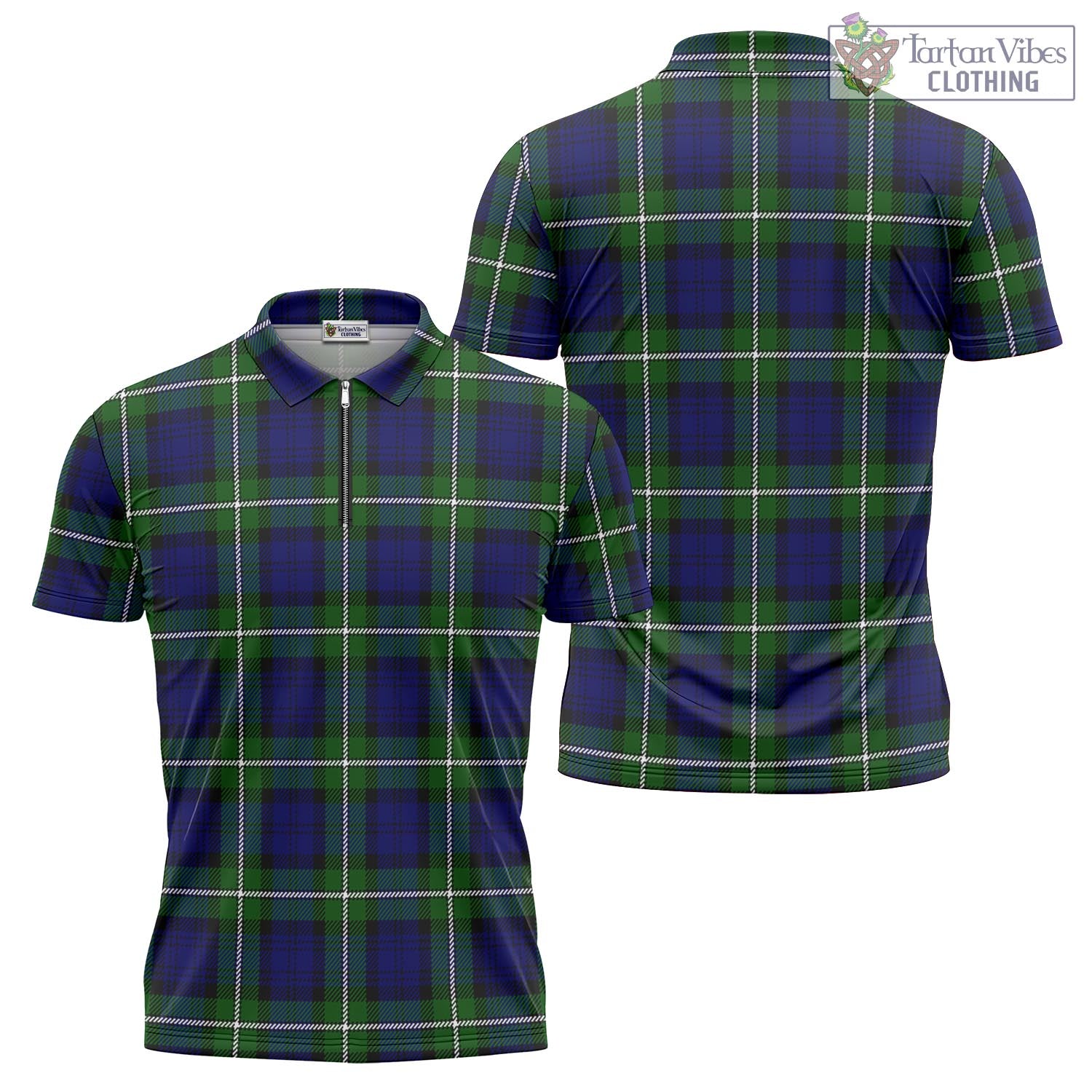 Tartan Vibes Clothing Bannerman Tartan Zipper Polo Shirt