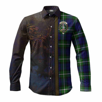 Bannerman Tartan Family Crest Long Sleeve Button Shirt Alba Gu Brath Be Brave Lion Ancient Style Men's Shirt S - Tartan Vibes Clothing