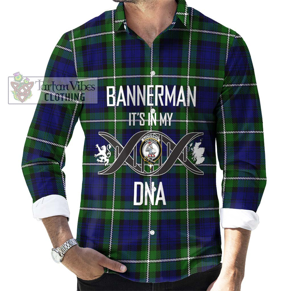 Bannerman Tartan Long Sleeve Button Shirt with Family Crest DNA In Me Style Men's Shirt S - Tartanvibesclothing Shop