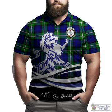 Bannerman Tartan Polo Shirt with Alba Gu Brath Regal Lion Emblem