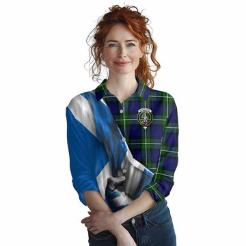 Bannerman Tartan Women's Casual Shirt with Family Crest Scotland Patriotic Style