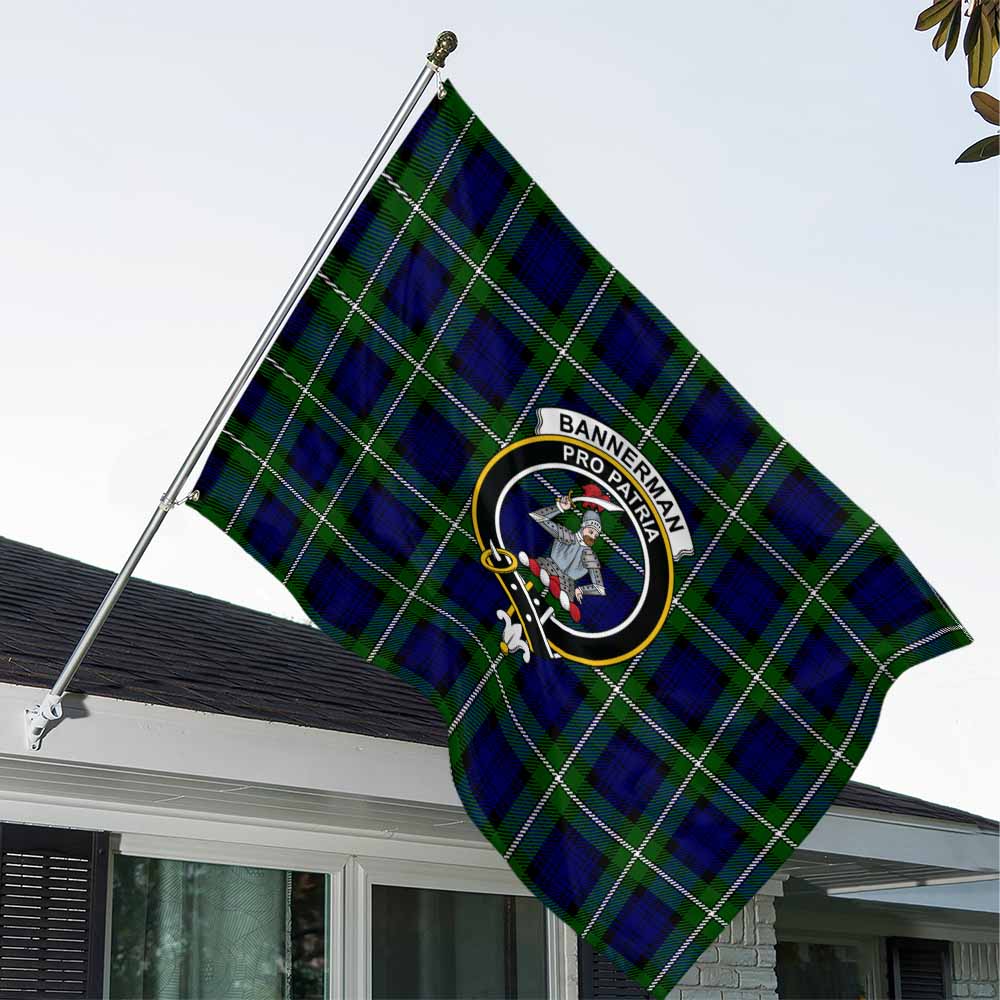 Tartan Vibes Clothing Bannerman Tartan House Flag with Family Crest