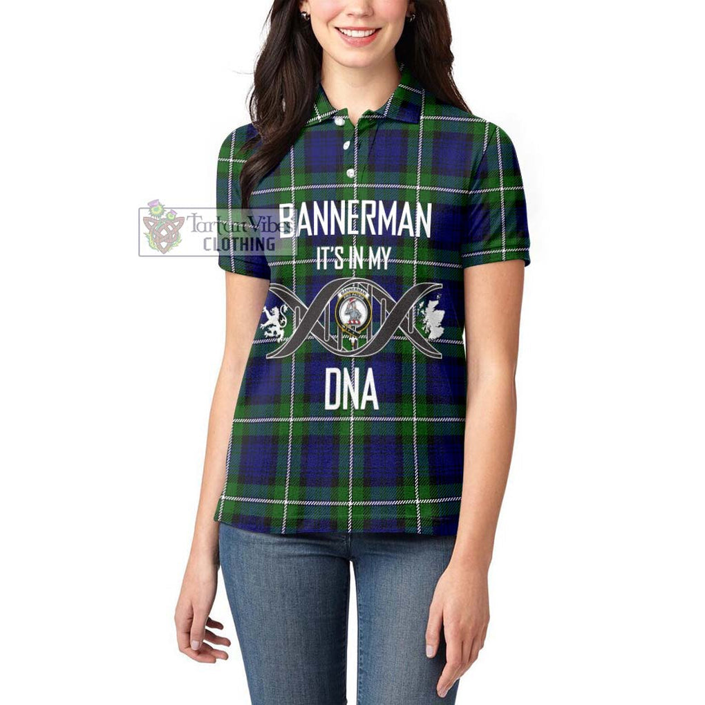 Bannerman Tartan Women's Polo Shirt with Family Crest DNA In Me Style Women - Tartanvibesclothing Shop