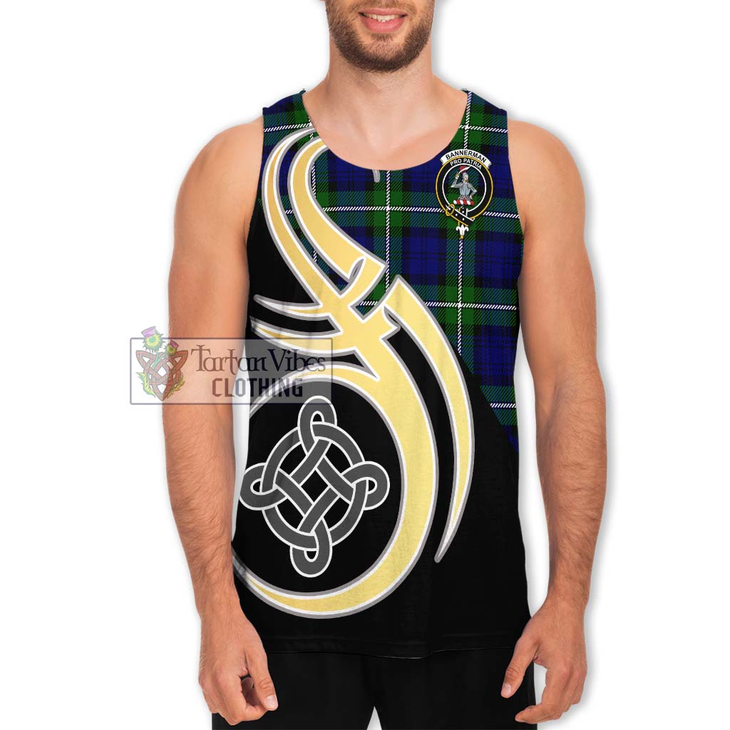 Bannerman Tartan Men's Tank Top with Family Crest and Celtic Symbol Style Men - Tartan Vibes Clothing