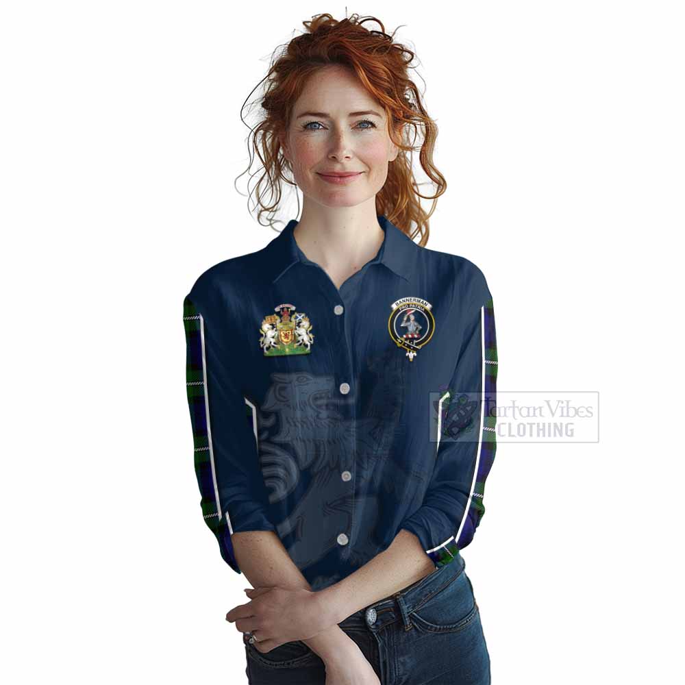 Tartan Vibes Clothing Bannerman Tartan Women's Casual Shirt with Family Crest and Lion Rampant Vibes Sport Style