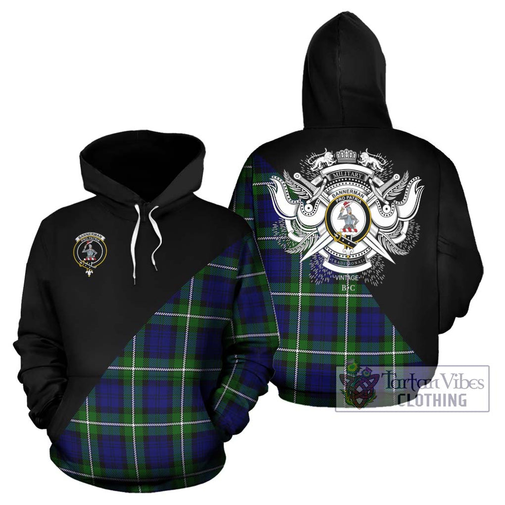 Bannerman Tartan Hoodie with Family Crest and Military Logo Style Zip Hoodie - Tartanvibesclothing Shop