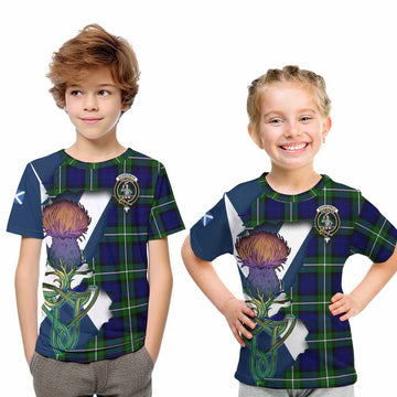 Bannerman Tartan Family Crest Kid T-Shirt Scottish Thistle Celtic Inspired Youth XL Size14 - Tartan Vibes Clothing