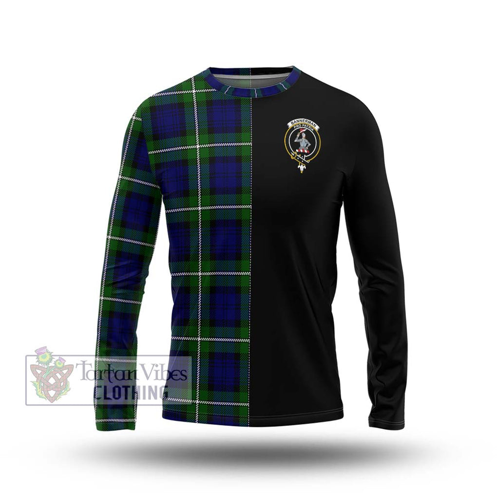 Bannerman Tartan Long Sleeve T-Shirt with Family Crest and Half Of Me Style Unisex - Tartanvibesclothing Shop