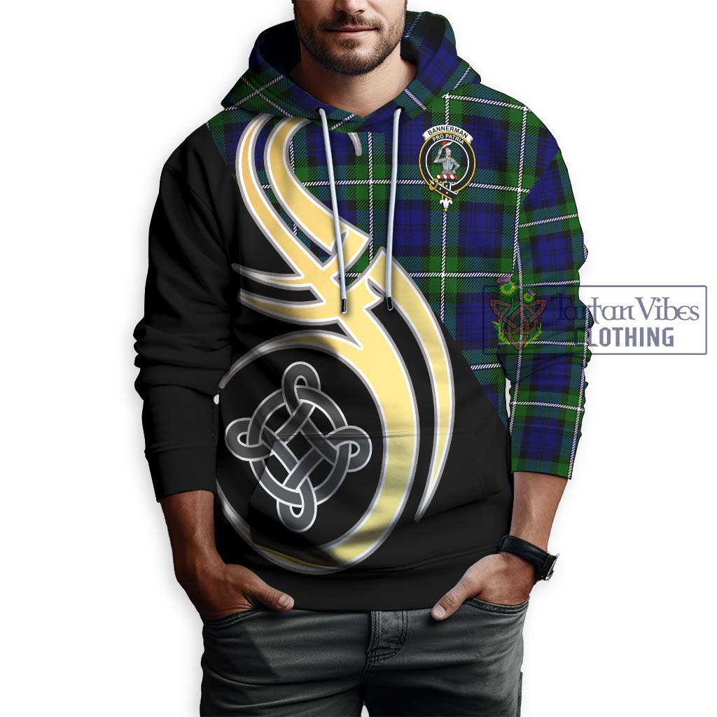 Bannerman Tartan Hoodie with Family Crest and Celtic Symbol Style Zip Hoodie - Tartan Vibes Clothing