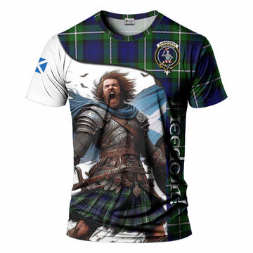 Bannerman Crest Tartan T-Shirt Inspired by the Freedom of Scottish Warrior