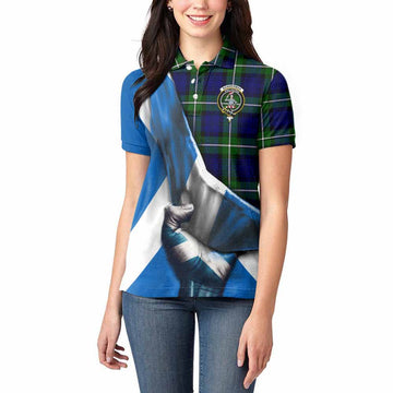 Bannerman Tartan Women's Polo Shirt with Family Crest Scotland Patriotic Style