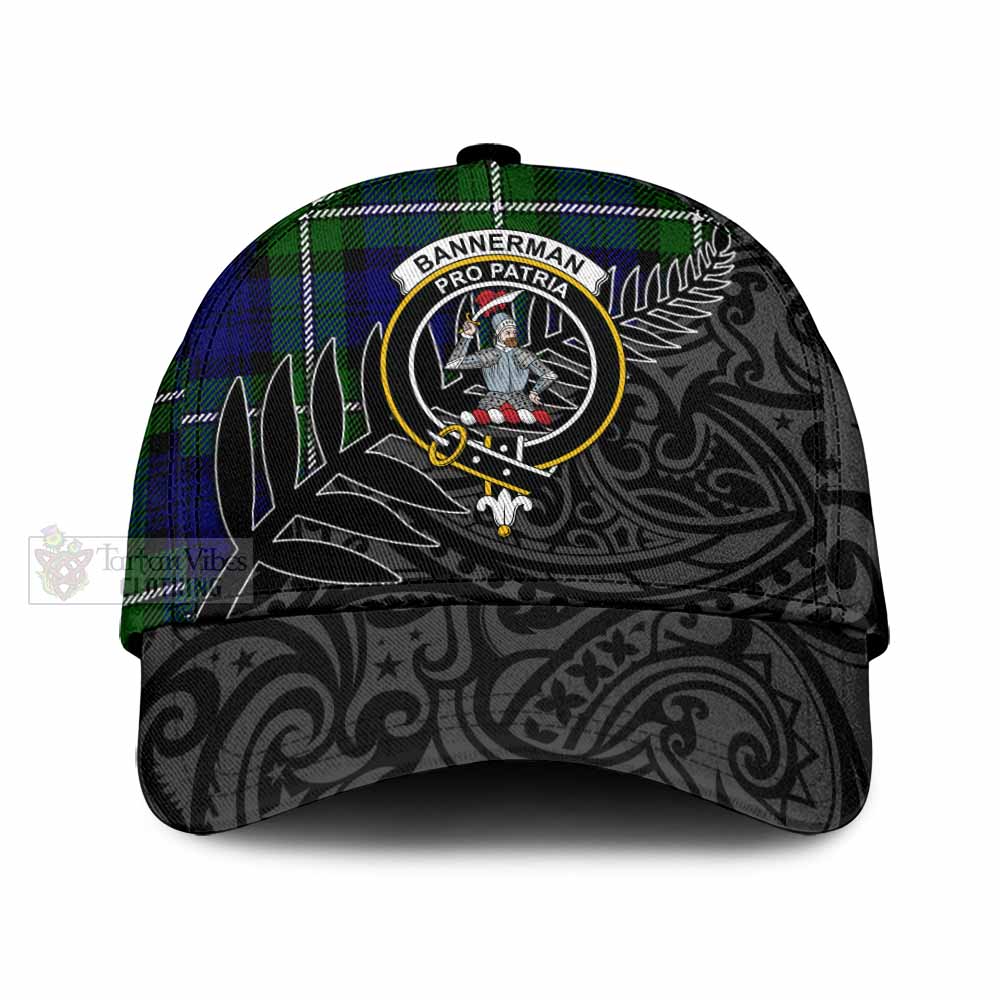 Tartan Vibes Clothing Bannerman Tartan Classic Cap with New Zealand Silver Fern Half Style