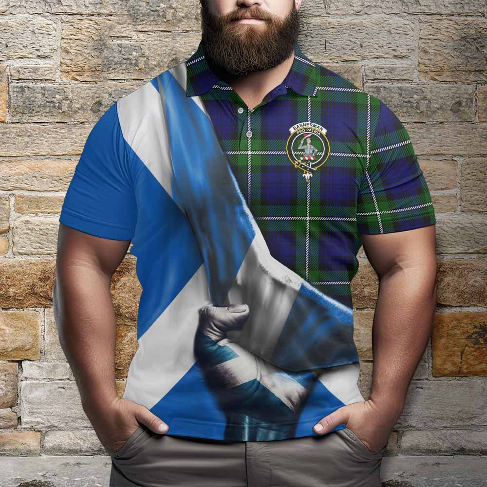 Tartan Vibes Clothing Bannerman Tartan Polo Shirt with Family Crest Scotland Patriotic Style