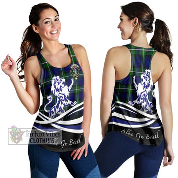 Bannerman Tartan Women's Racerback Tanks with Alba Gu Brath Regal Lion Emblem