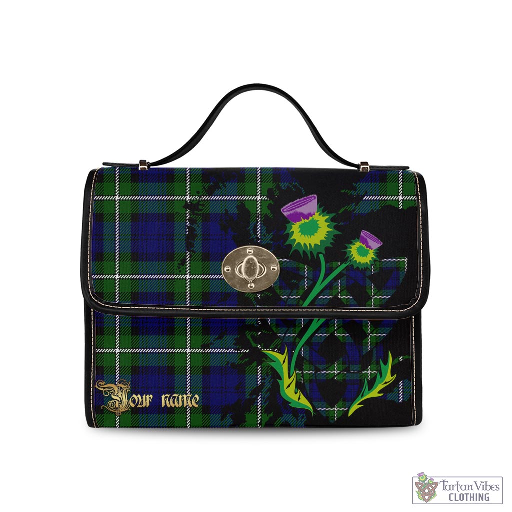 Tartan Vibes Clothing Bannerman Tartan Waterproof Canvas Bag with Scotland Map and Thistle Celtic Accents