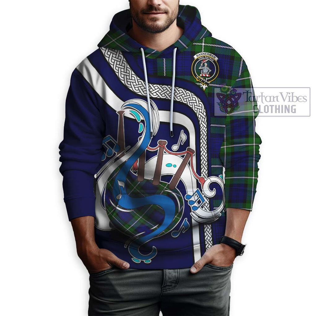 Bannerman Tartan Hoodie with Epic Bagpipe Style Zip Hoodie - Tartanvibesclothing Shop