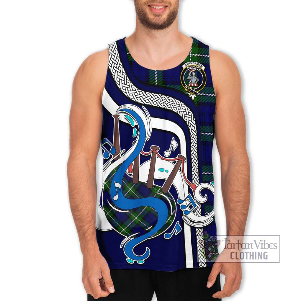 Bannerman Tartan Men's Tank Top with Epic Bagpipe Style Men - Tartanvibesclothing Shop