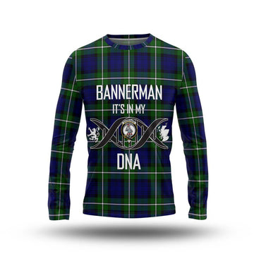 Bannerman Tartan Long Sleeve T-Shirt with Family Crest DNA In Me Style