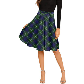 Bannerman Tartan Melete Pleated Midi Skirt Cross Style