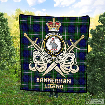 Bannerman Tartan Quilt with Clan Crest and the Golden Sword of Courageous Legacy