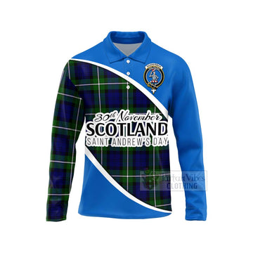 Bannerman Family Crest Tartan Long Sleeve Polo Shirt Celebrate Saint Andrew's Day in Style