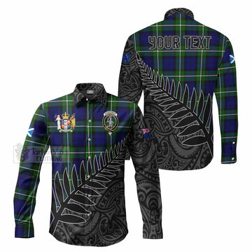 Bannerman Crest Tartan Long Sleeve Button Shirt with New Zealand Silver Fern Half Style