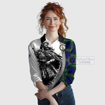 Bannerman Tartan Clan Crest Women's Casual Shirt with Highlander Warrior Celtic Style