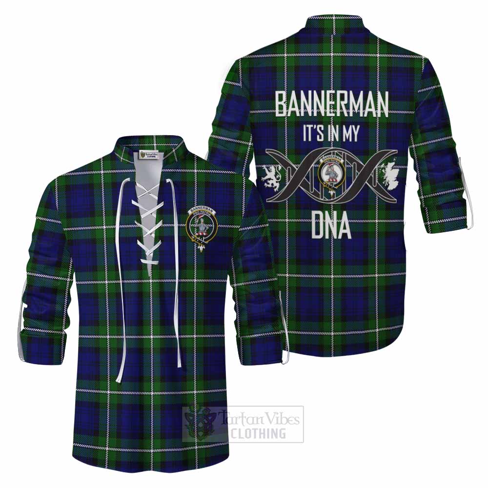 Tartan Vibes Clothing Bannerman Tartan Ghillie Kilt Shirt with Family Crest DNA In Me Style