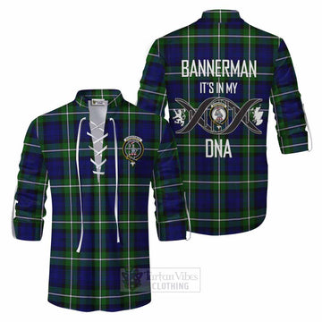 Bannerman Tartan Ghillie Kilt Shirt with Family Crest DNA In Me Style