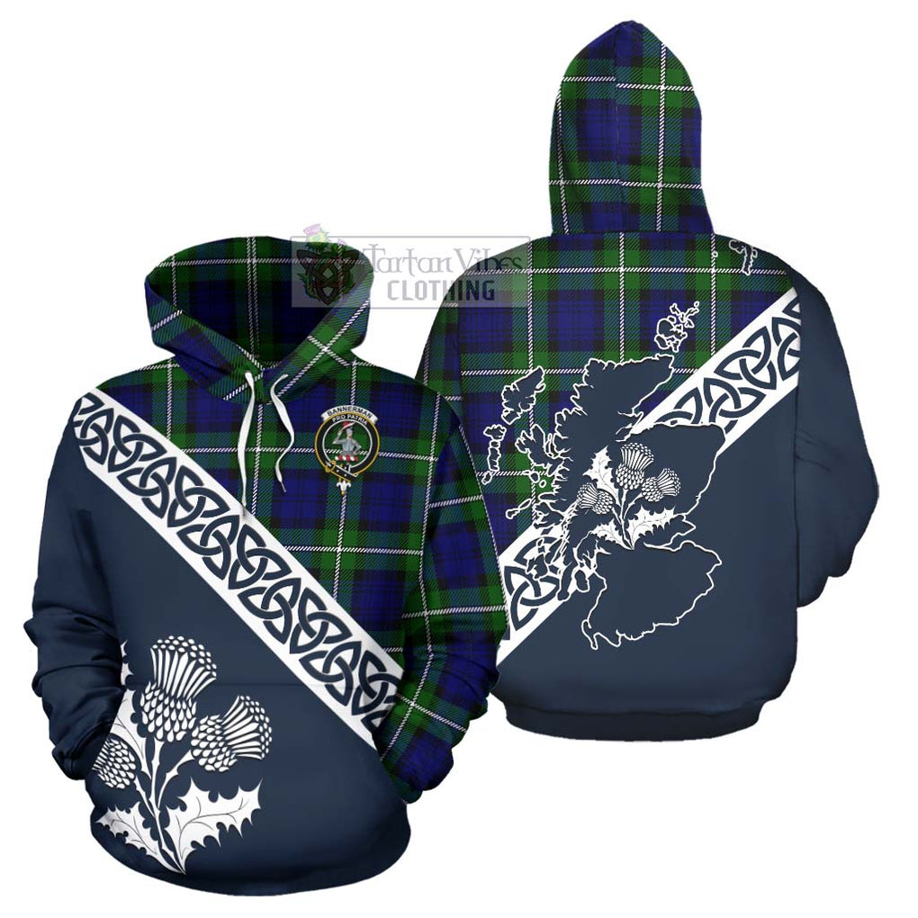 Tartan Vibes Clothing Bannerman Tartan Hoodie Featuring Thistle and Scotland Map