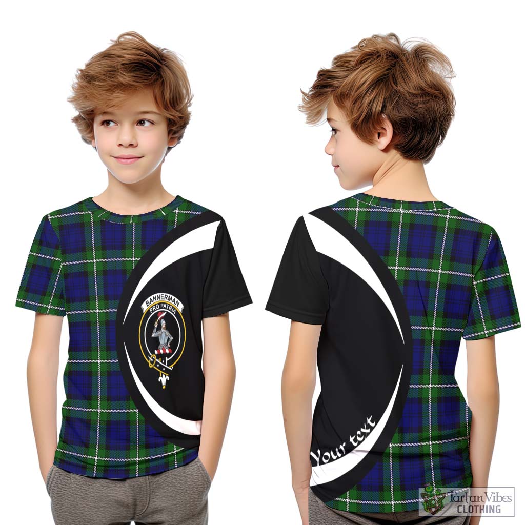 Bannerman Tartan Kid T-Shirt with Family Crest Circle Style Youth XL Size14 - Tartan Vibes Clothing